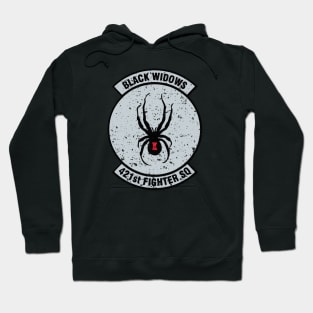 421st Fighter SQ "Black Widows" Vintage Insignia Hoodie